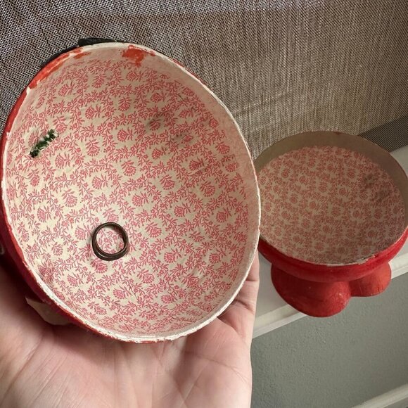 Vintage German paper mache santa candy dish box - Picture 7 of 8